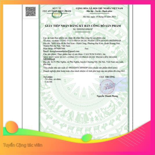 Viên Bổ sung canxi, chống còi xương, loãng xương Hộp 100 viên Liquid Calcium Nano canxi nano