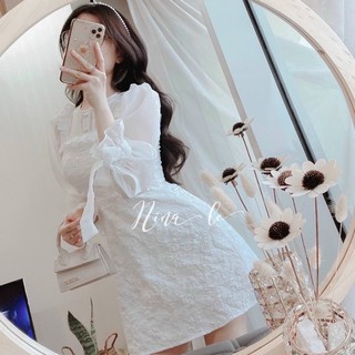 ĐẦM GẤM TAY VOAN PLI NGỰC (KÈM VIDEO HÌNH THẬT)