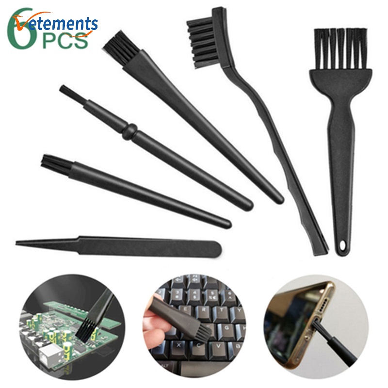 Set 6 Cọ Nylon Đen Quét Bụi Bàn Phím Chuyên Nghiệp Đa Năng