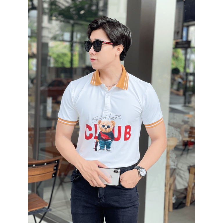 (HCM) Áo thun nam cổ bẻ tay ngắn họa tiết gấu club thời trang nam đẳng cấp siêu hot - sang trọng hot hit KOKO MI FASHION