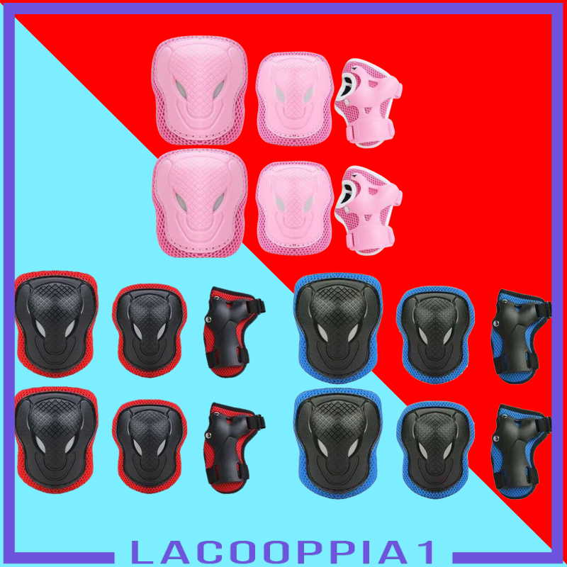 [LACOOPPIA1]6Pcs Kids Elbow Wrist Knee Pads Protective Gear Guard Skate Cycling