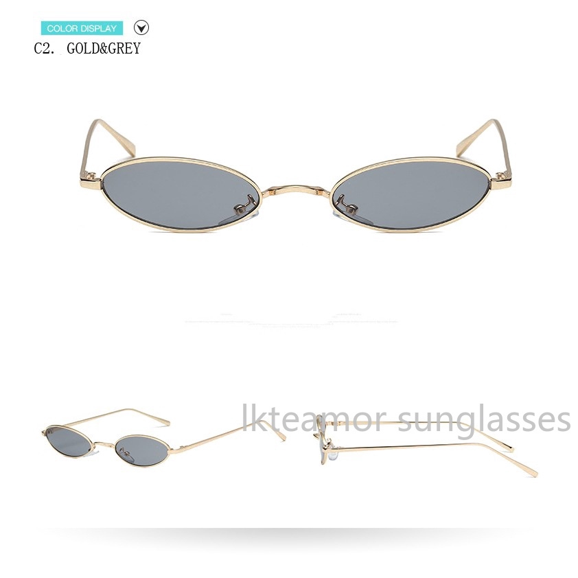 Kính mát cho nam gọng kim loại hình bầu dục nhỏ xinh phong cách cổ điển