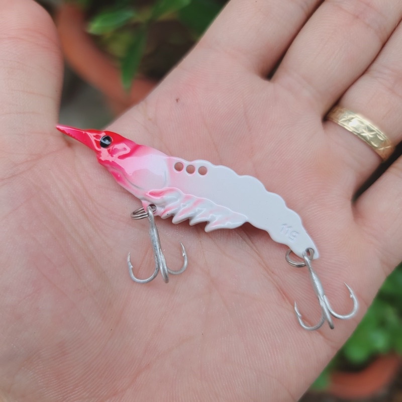 Mồi tôm giả bằng sắt cao cấp - lớp sơn bền bỉ - hàng đẹp lạ có 7g và 10g