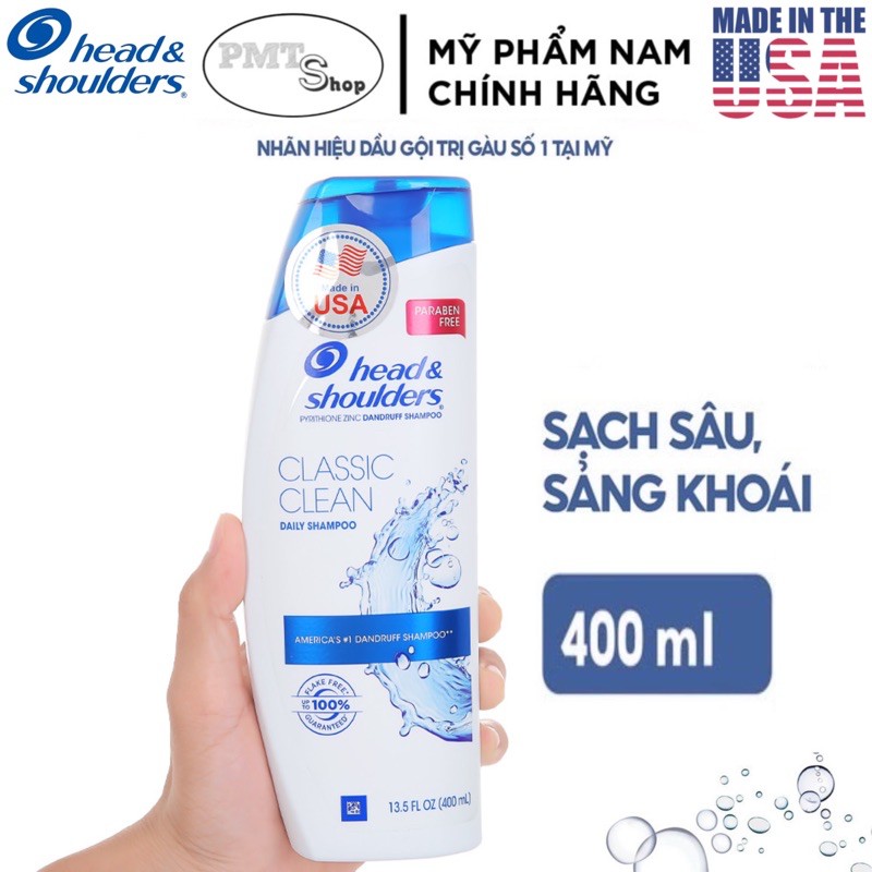 [USA] Dầu gội Head &amp; Shoulders Classic Clean 400ml sạch gàu - Mỹ