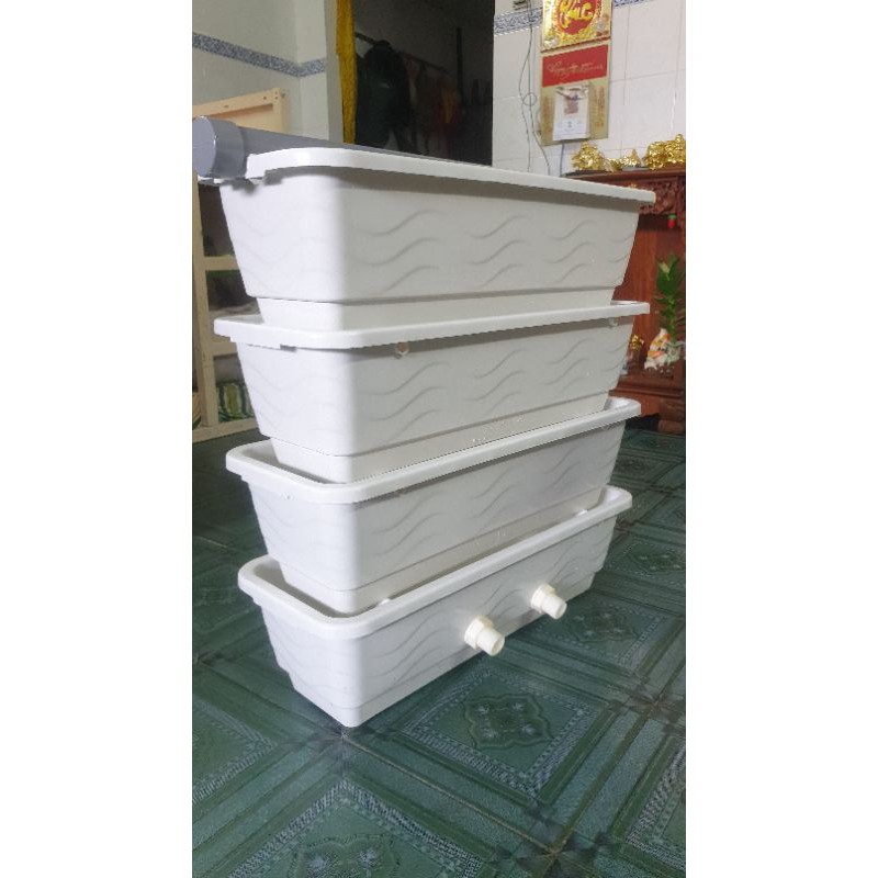 Baki  4 tầng kt 68x25x73 kèm ống mưa 49 .2 lỗ thoát 34