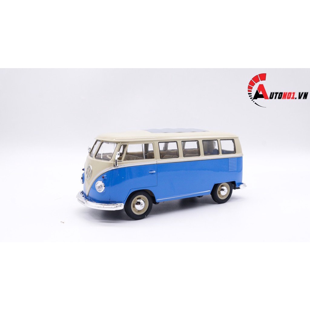 MÔ HÌNH XE VOLKSWAGEN T1 BUS BLUE 1:24 WELLY 7823