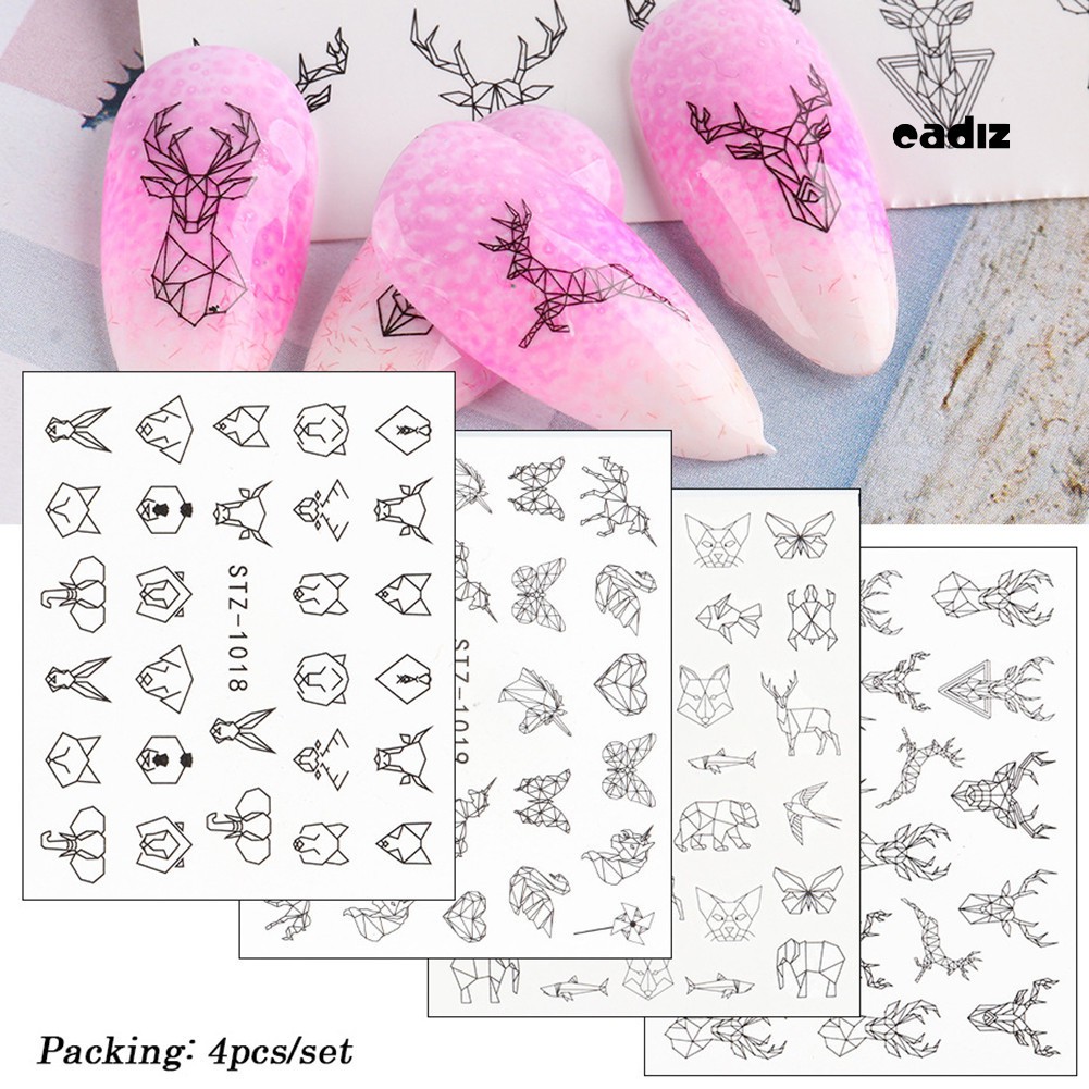 Set 16 Tấm Nhãn Dán Trang Trí Móng Tay Nghệ Thuật