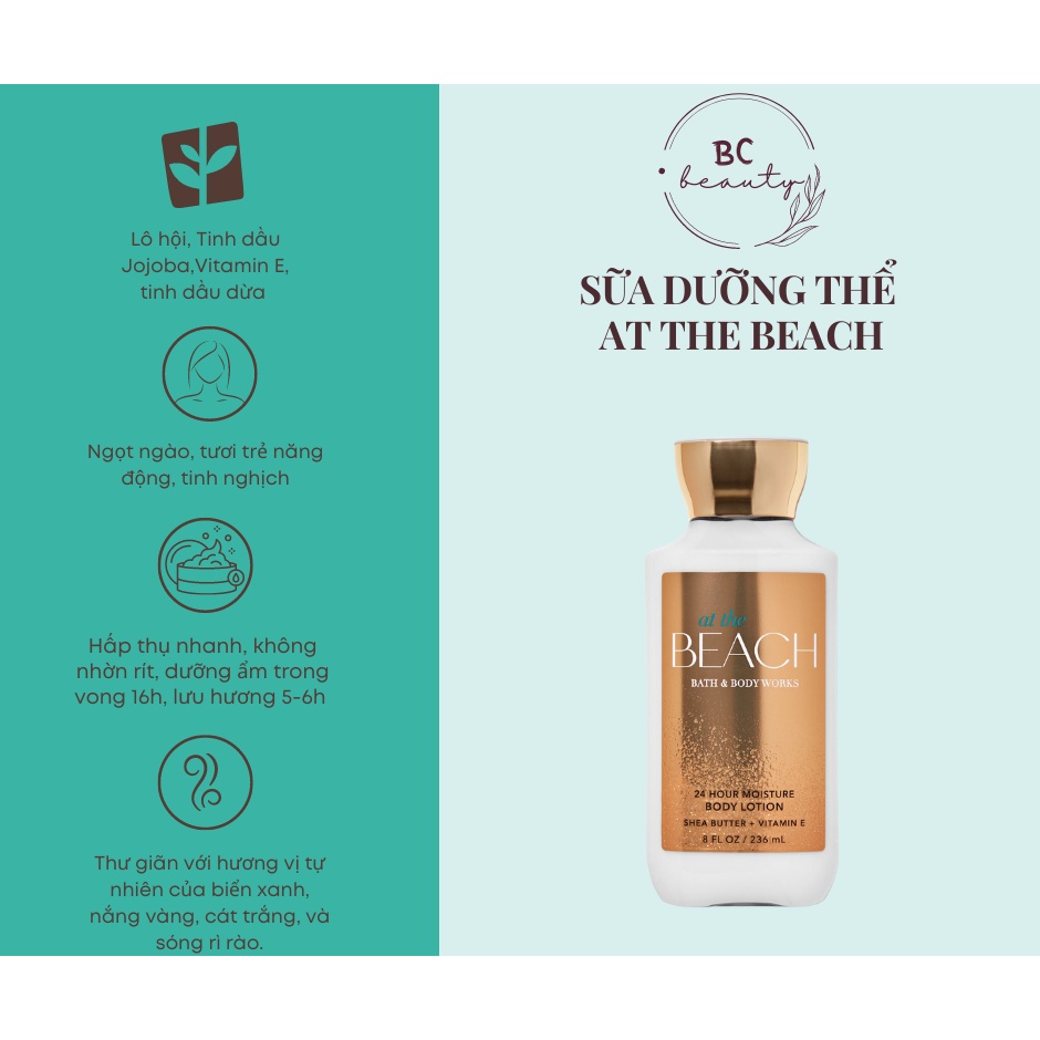 Trọn Bộ Bath And Body Works Hương At The Beach | Sữa Tắm Hương Nước Hoa, Xịt Thơm Body, Kem Dưỡng Ẩm Nhập Khẩu USA 100%