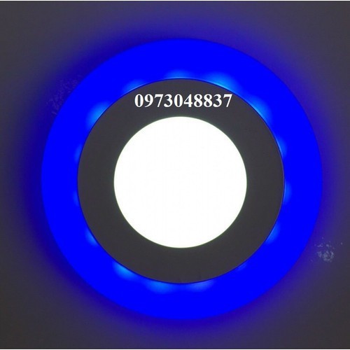 Đèn LED âm trần 6w viền đổi màu Xanh Dương 3 chế độ ánh sáng