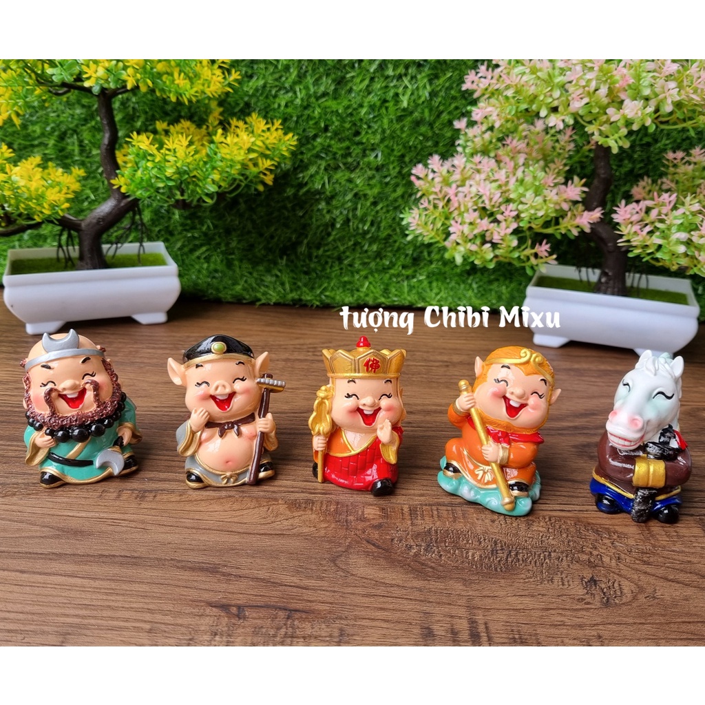 Bộ 05 tượng Tây Du Ký 6cm cao cấp - 05 thầy trò Đường Tăng thỉnh kinh