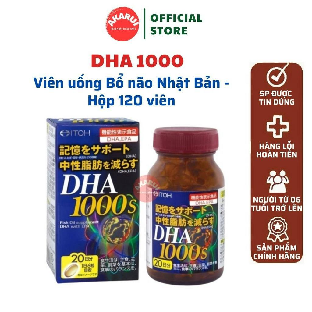 Viên uống Bổ não DHA 1000 Nhật Bản - Hộp 120 viên