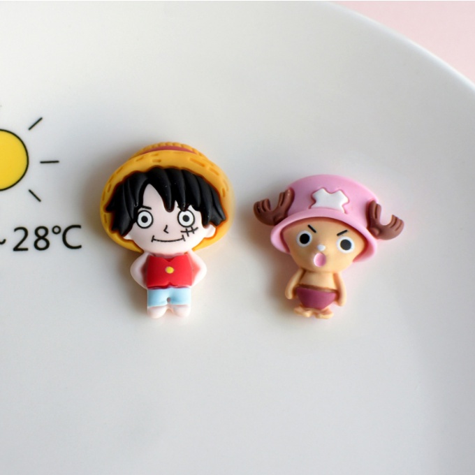Charm nhân vật Luffy và bác sĩ Tony Tony Chopper trong One Piece dùng làm slime, dán Jibbitz, trang trí kẹp tóc, DIY