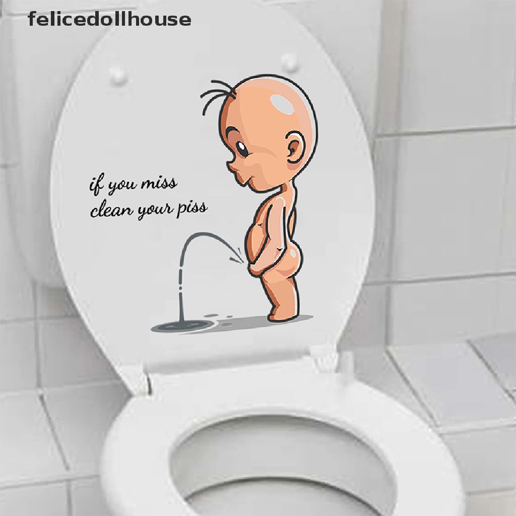 Miếng Dán Toilet Trang Trí Họa Tiết Hoạt Hình Chữ Tiếng Anh Vui Nhộn Cho Bé