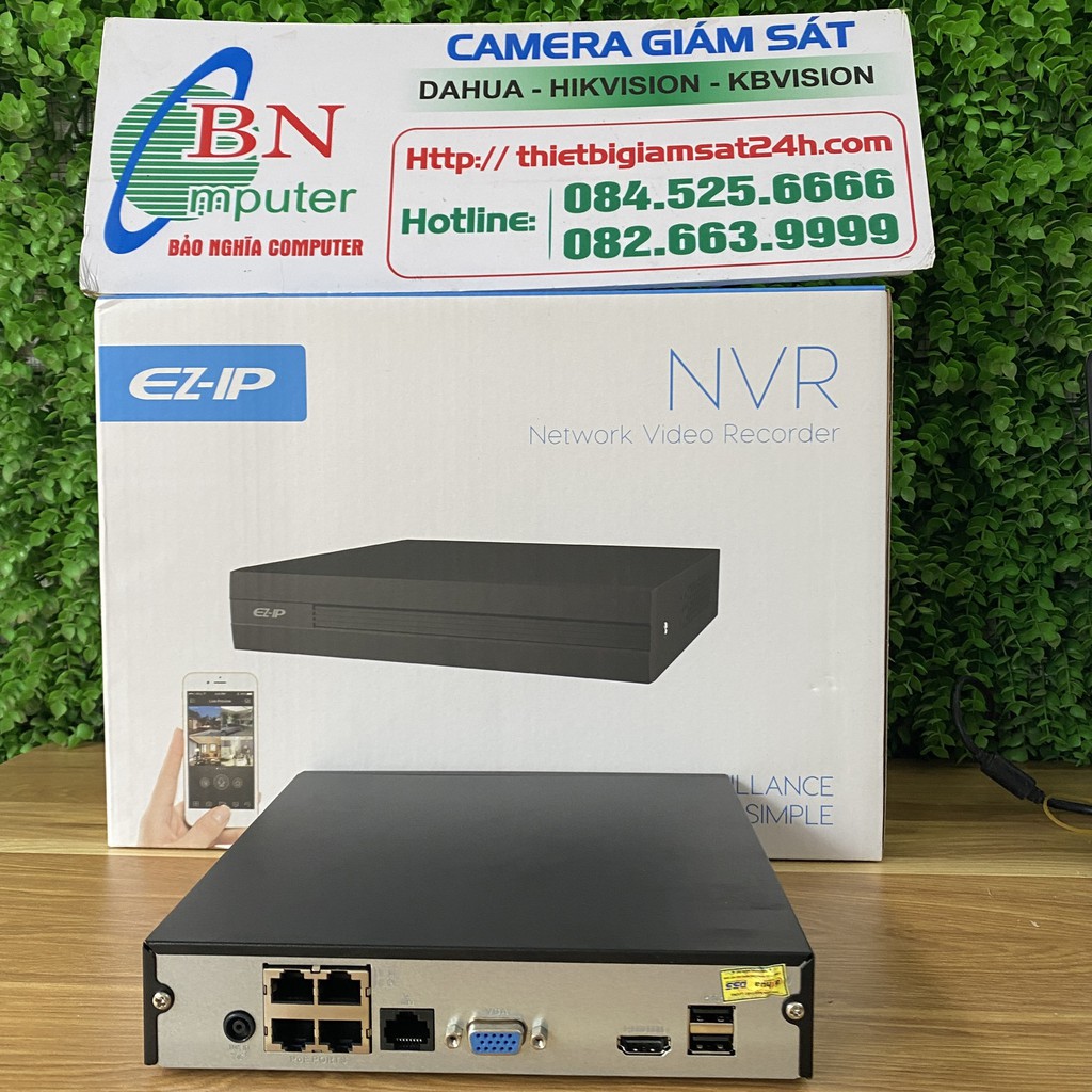 Đầu ghi IP 4 kênh PoE EZ-IP NVR1B04HS-4P bảo hành chính hãng DSS