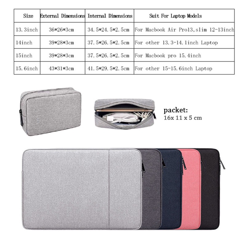 Túi đựng Laptop chống thấm nước cho Macbook Air Pro 13.3 14 15.6 Inch