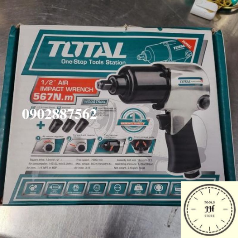 1/2&quot; Máy vặn bu lông bằng khí TOTAL TAT40121