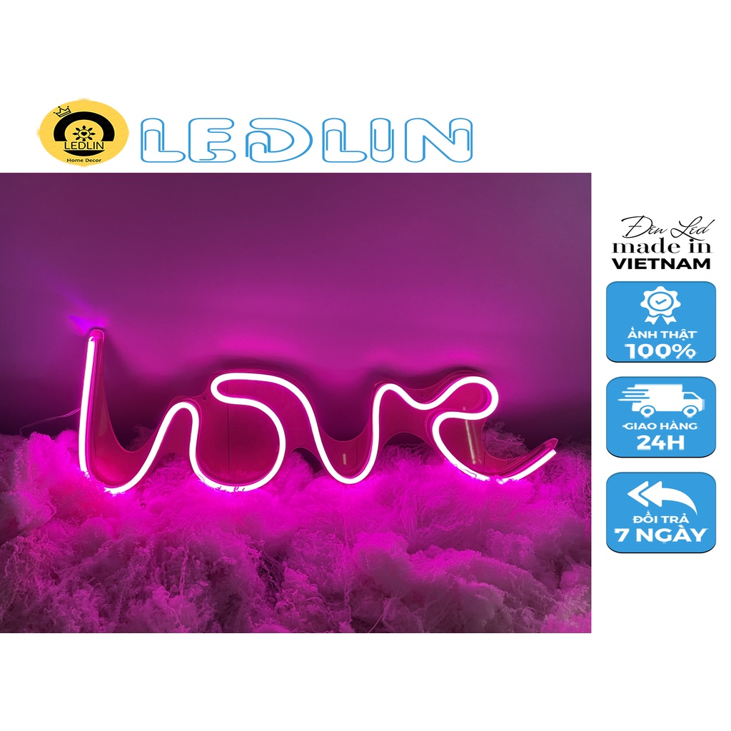 Đèn Led chữ neon trang trí hình chữ LOVE quà tặng Valentine ,lễ tình nhân decor phòng ngủ LEDLIN
