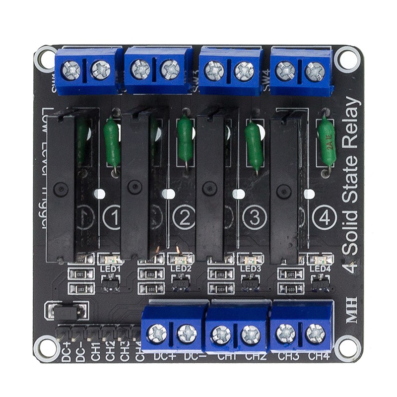 Mô Đun Rơ Le Trạng Thái Rắn 5V 1 2 4 8 Kênh SSR G3MB-202P 240V 2A Kèm Cầu Chì Cho ARDUINO