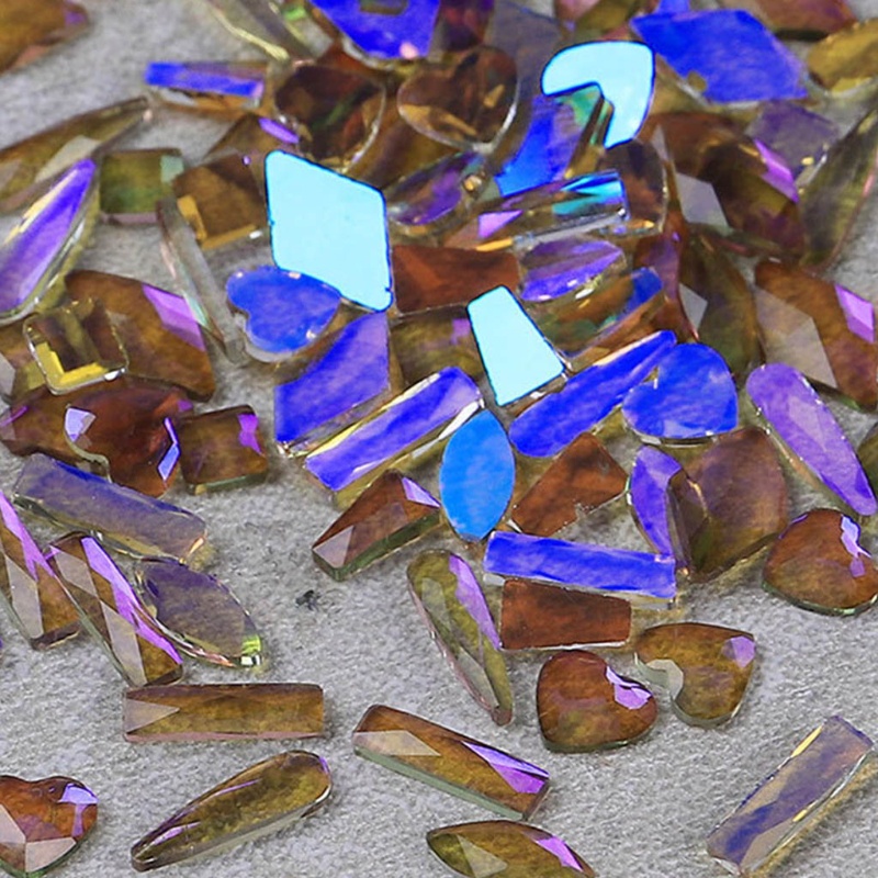 [Hàng mới về] Bộ 100 đá đính thủy tinh 3D hỗn hợp trang trí móng tay đẹp mắt DIY