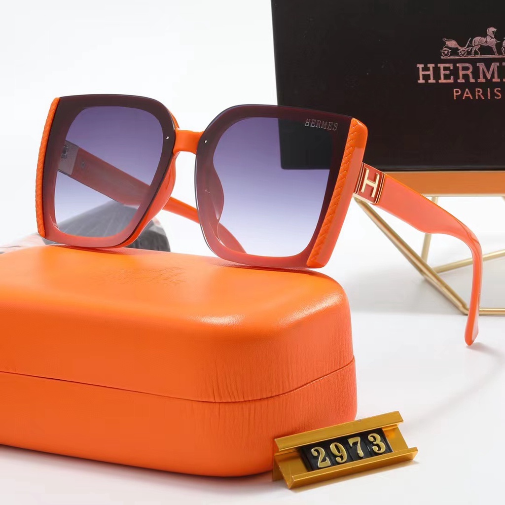 Kính Mát Vuông Hermes Chống Tia uv400 Phong Cách Cổ Điển Thời Trang Cho Nam Và Nữ
