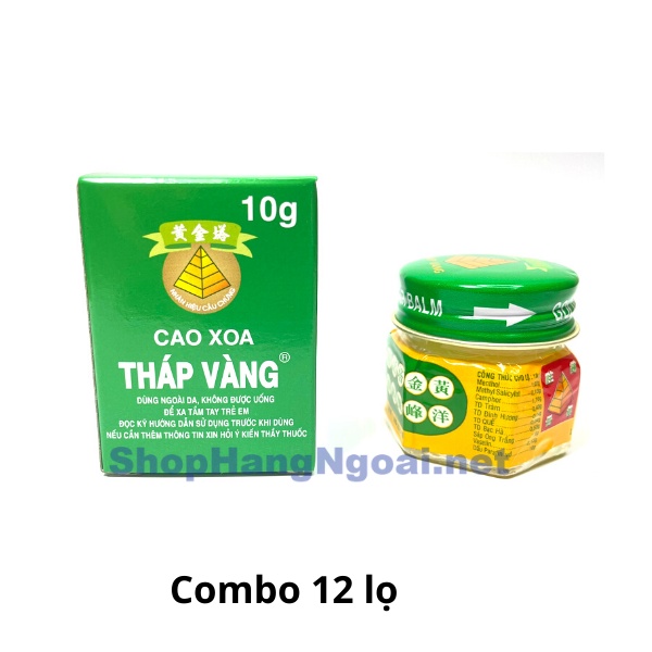 Cao xoa Tháp Vàng - Gold tower balm 10g- Combo 12 lọ nguyên hộp