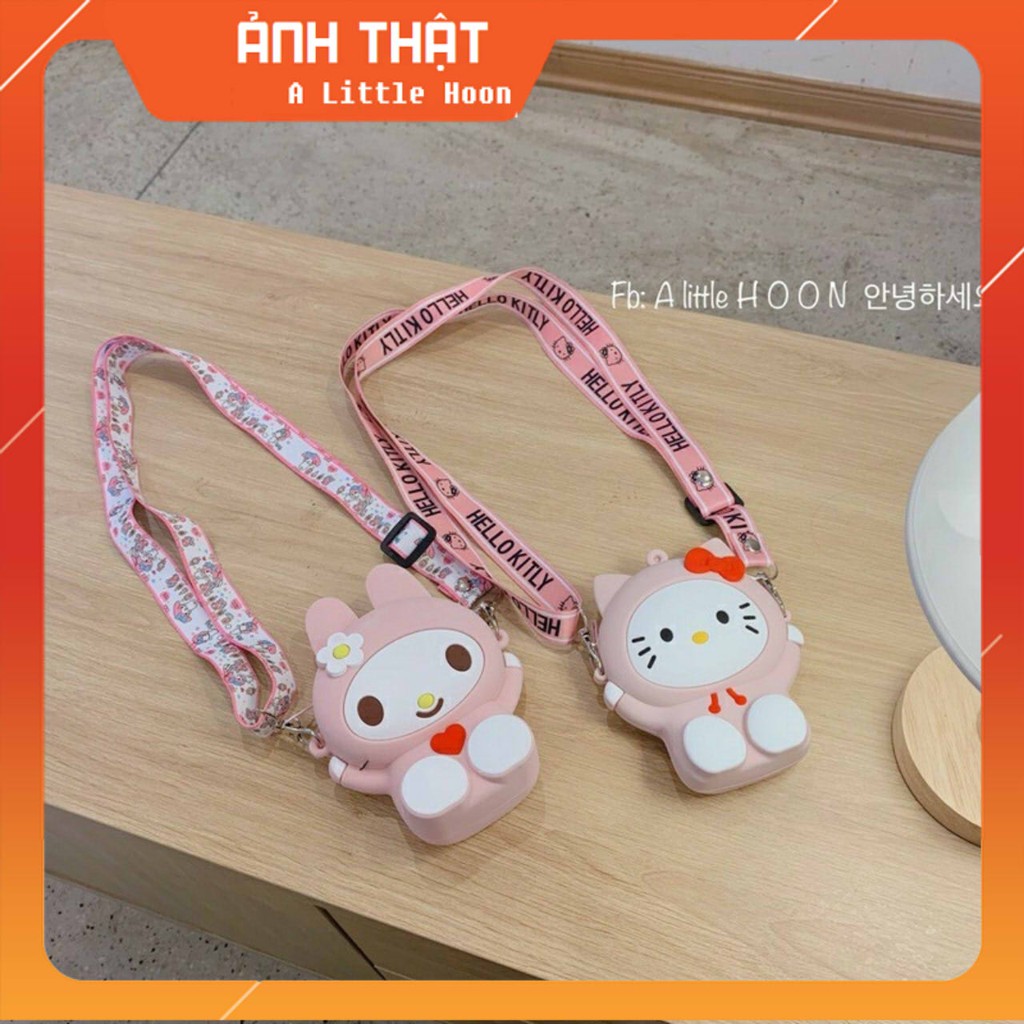 Túi đeo chéo mèo kitty, thỏ hồng cho bé gái đáng yêu.