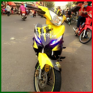 Decal Tem Xe Exciter 135 Vàng Đenb Monster