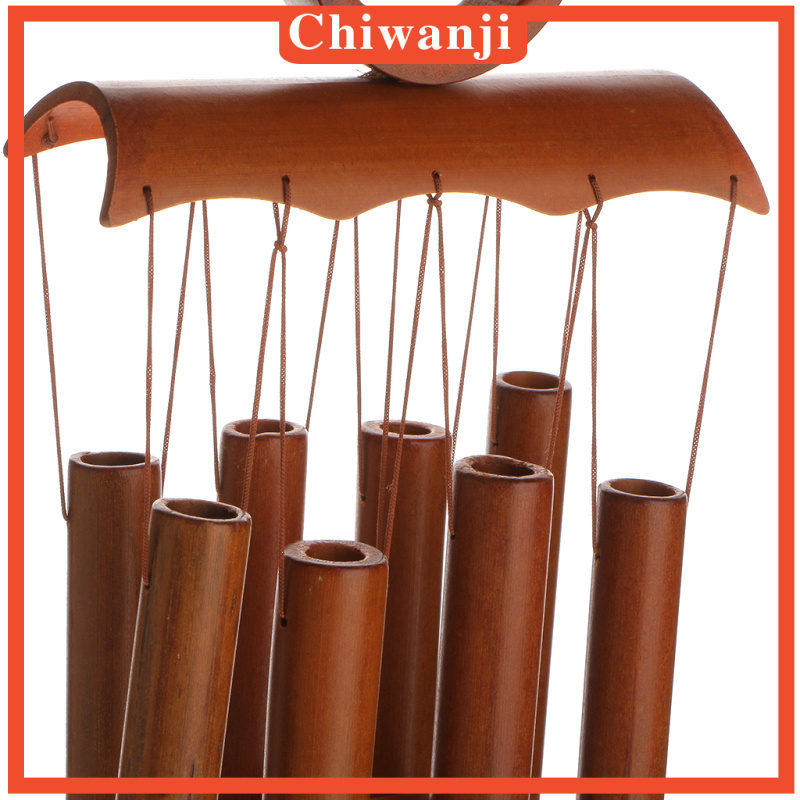 [CHIWANJI]Deep Relaxing 8 Tubes Bamboo Raft Chapel Bells Windmill Wind Chimes Decor