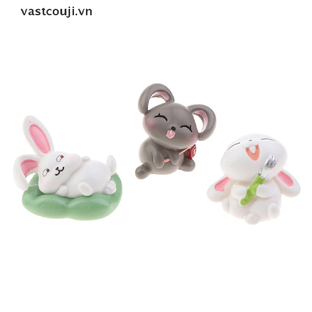 Phụ Kiện Trang Trí Tiểu Cảnh Hình Thỏ Bánh Trung Thu