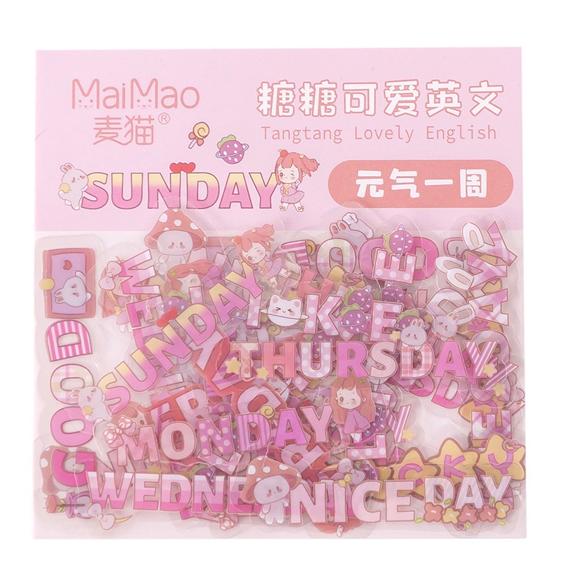 Sticker Dán Tường Chống Thấm Nước Họa Tiết Chữ Tiếng Anh Dễ Thương