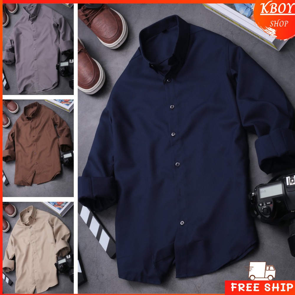 Áo Sơ Mi Trơn Nam - Áo sơ mi cao cấp dài tay nam thích hợp mặc tiệc, công sở - A068 - 3