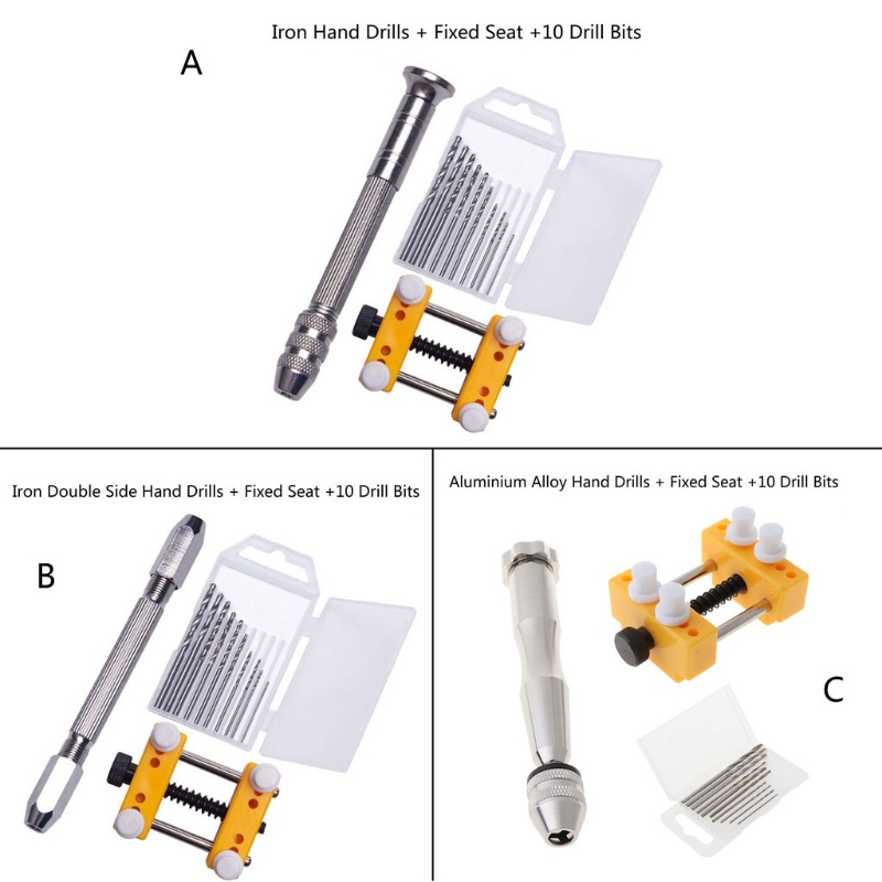 Set 12 Mũi Khoan Tay Kèm 10 Đầu Khoan Chuyên Dụng Giá Đỡ