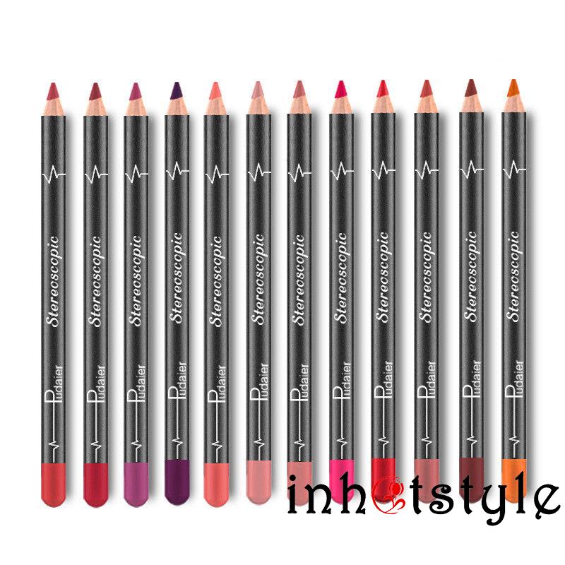 (Hàng Mới Về) Set 12 Chì Kẻ Viền Môi Lì Màu Không Thấm Nước Lâu Trôi | BigBuy360 - bigbuy360.vn