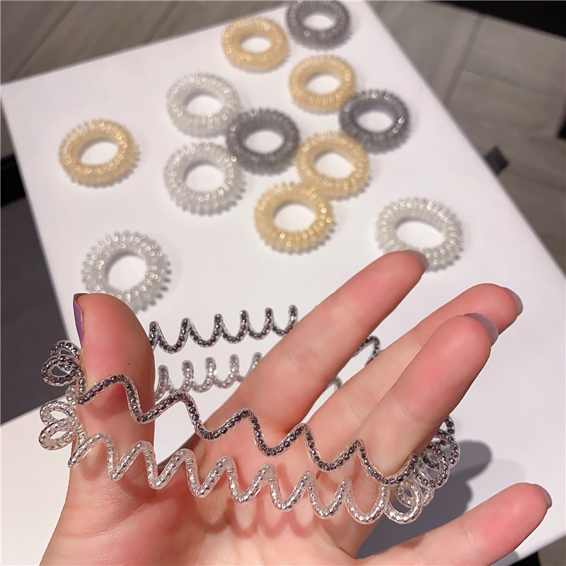 Dây Cột Tóc Cao Su Hình Lò Xo Đơn Giản Thời Trang Cổ Điển