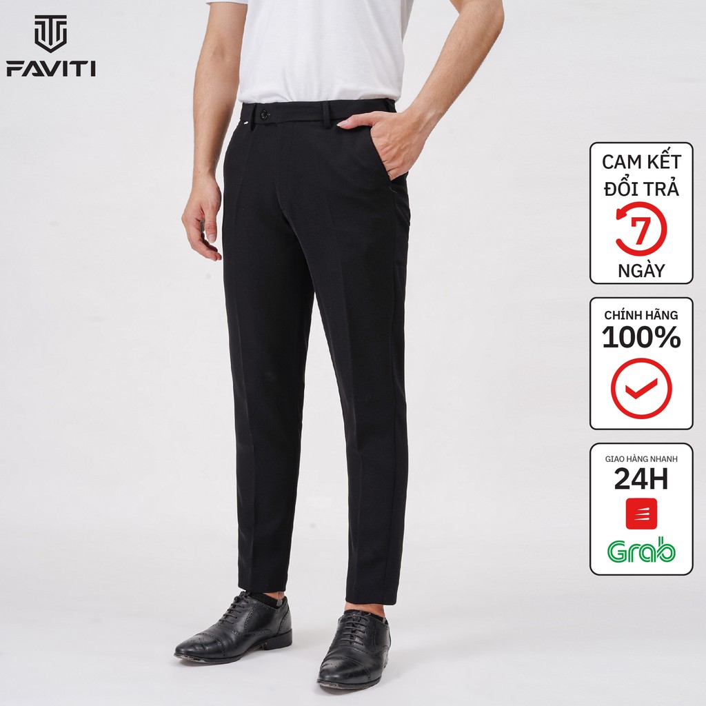[Mã SKAMA06 giảm 8% TỐI ĐA 50K đơn250K] Quần âu nam vải trượt dáng ôm FAVITI QA58