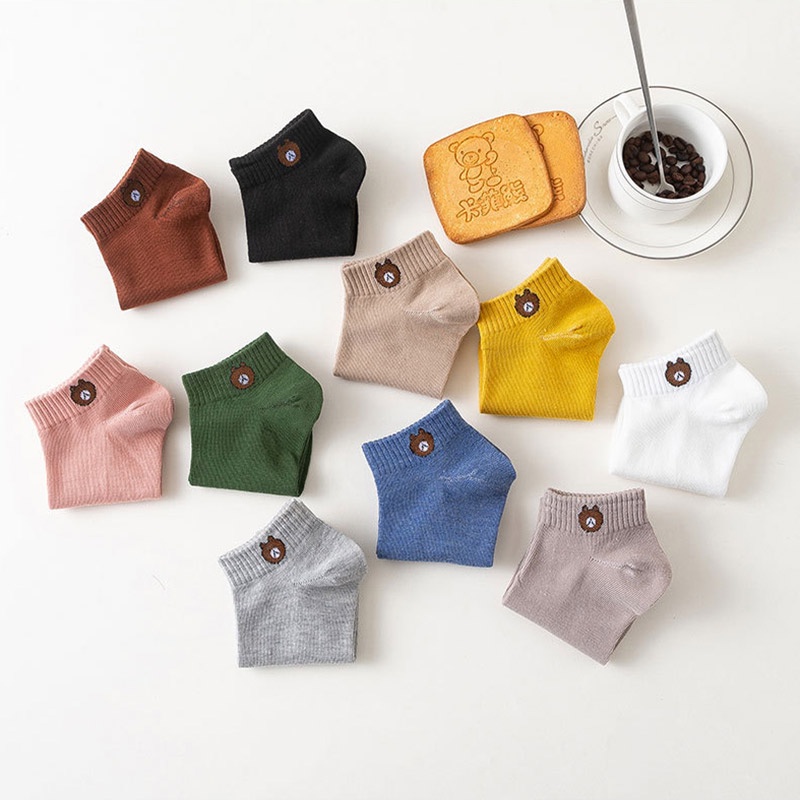 AOFEIQIKE AOFEIQIKE 1 Đôi Vớ Cotton Mềm Cổ Thuyền Thoáng Khí Thời Trang Cho Nữ