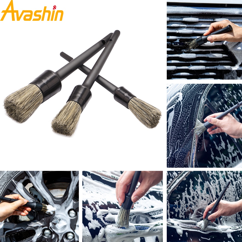 Bộ 3 Bàn Chải Lông Mềm Vệ Sinh Xe Hơi