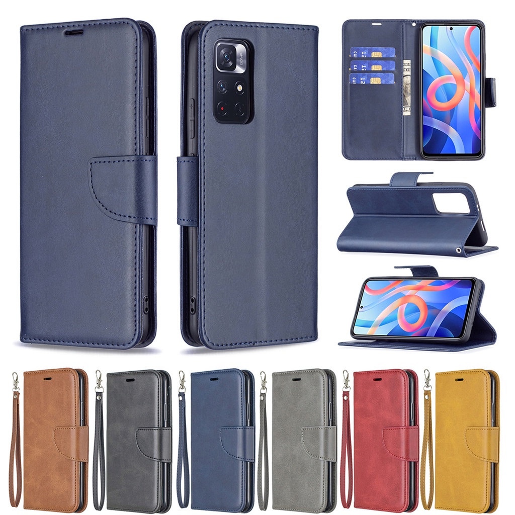 Bao da điện thoại dạng ví nắp lật dành cho Xiaomi Redmi Note 11 Pro 11S 11T POCO X3 GT M4 Pro 5G
