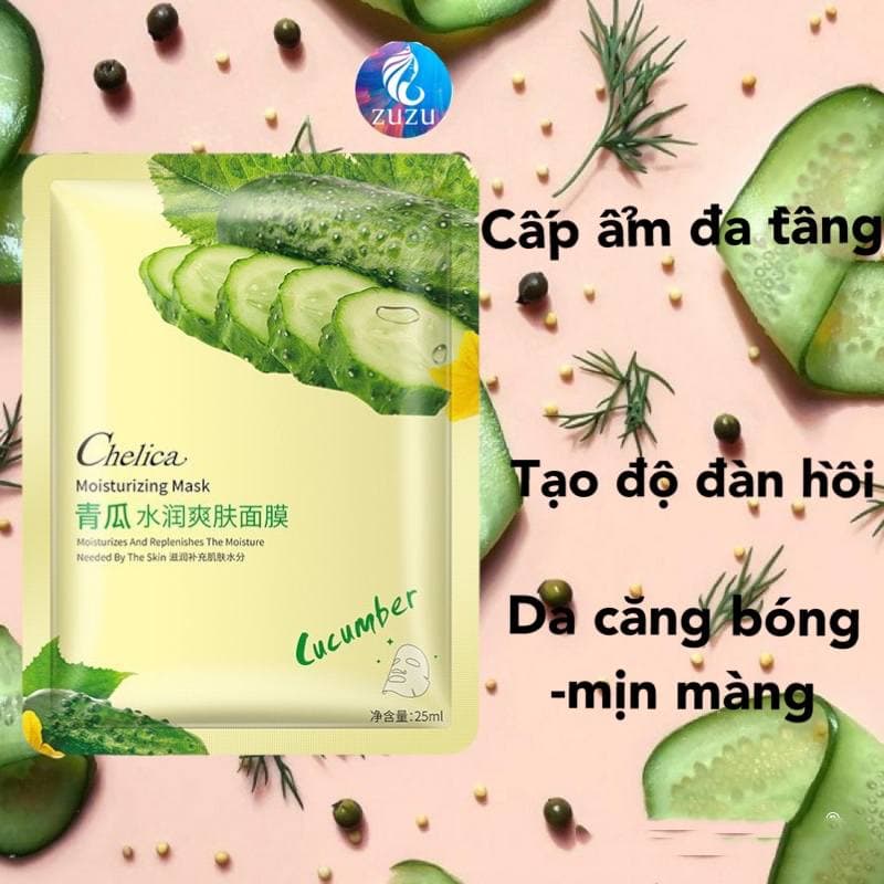 Mặt Nạ Trái Cây Chelica 5 Vị Dưỡng Trắng Da Cấp Ẩm Ngừa Mụn Mask Giấy Đắp Mặt