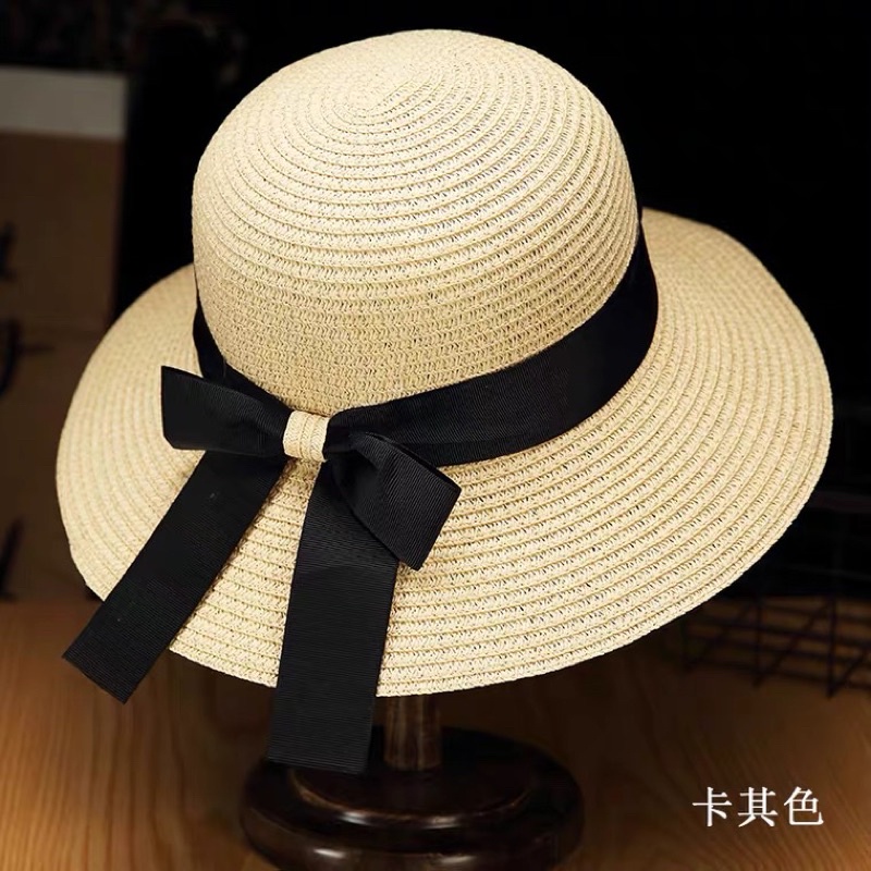 Mũ Cói Đi Biển Nơ Đen Rộng Vành Sang Chảnh Chống Nắng Bảo Vệ Da Dễ Mix Với Váy Maxi Và Bikini