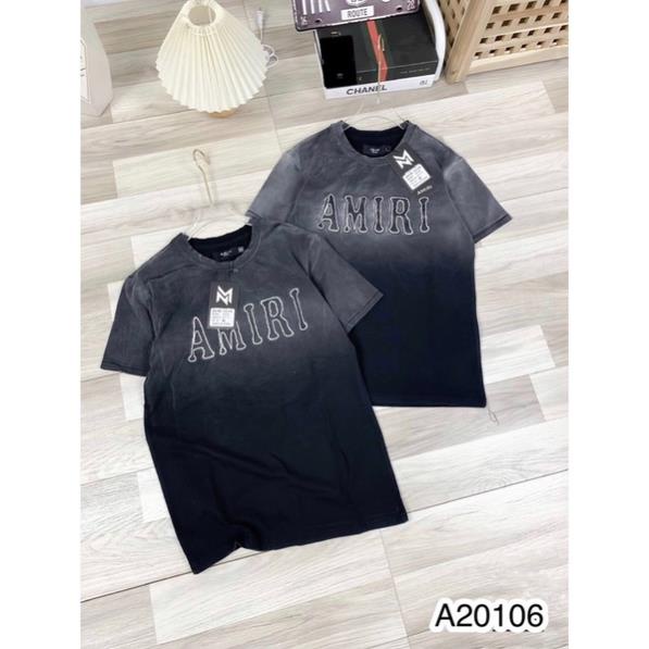 [Sẵn Hàng] Áo Phông Nam Ami Chất Cotton Loang Chữ Thêu Cao Cấp - Áo Phông Cổ Tròn Cao Cấp