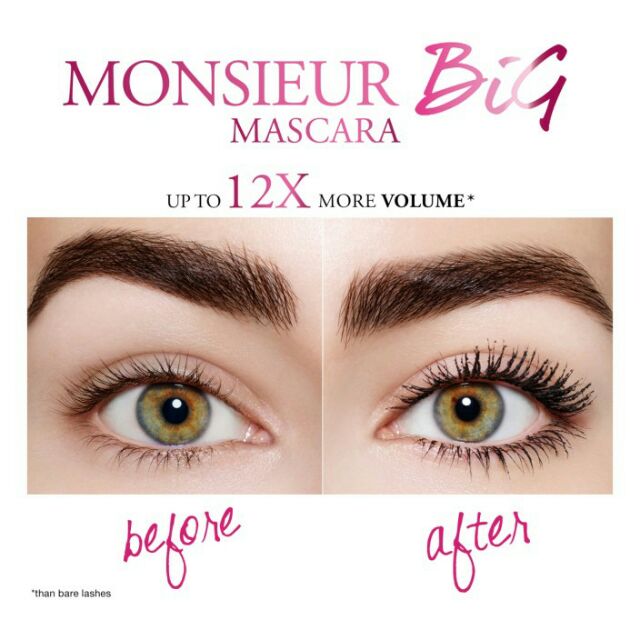 Chuốt mi Big Mascara Lancome mini tách set