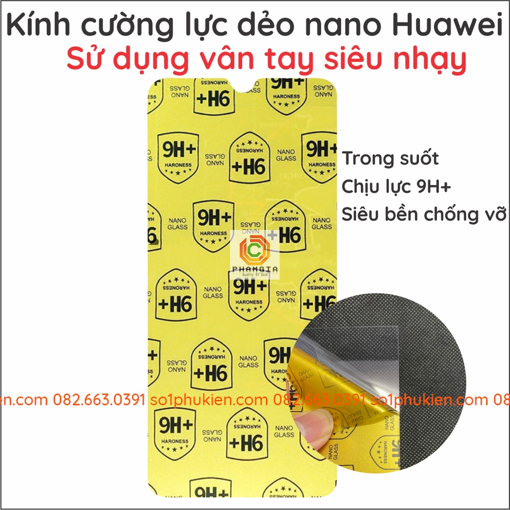 Dán cường lực Huawei P20 LITE/ P20 LITE 2019/P30/ P30 LITE/ P20 PRO nano siêu dẻo siêu bền