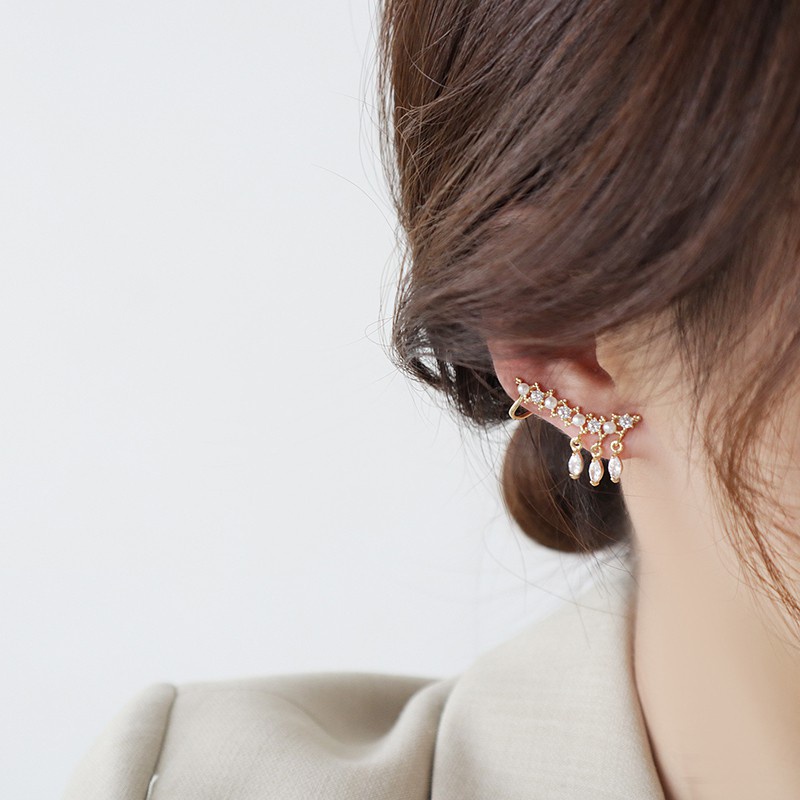 Bông Tai Mạ Vàng 14k Thiết Kế Sáng Tạo Thanh Lịch Cho Nữ