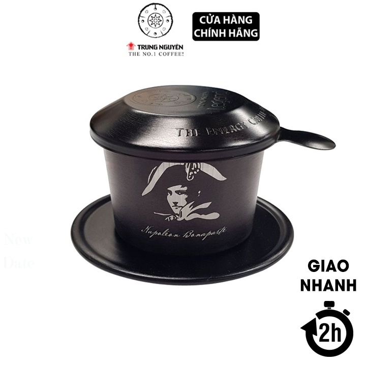 Phin nhôm cao cấp hoa văn màu đen có hộp giấy TRUNG  NGUYÊN