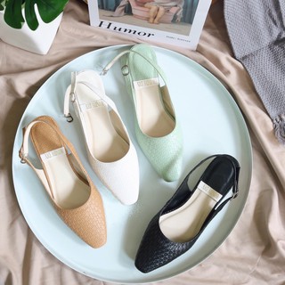 Giày Slingback mũi vuông 2cm Toffly có thêm bigsize 40 41 42 cho nàng ngoại cỡ