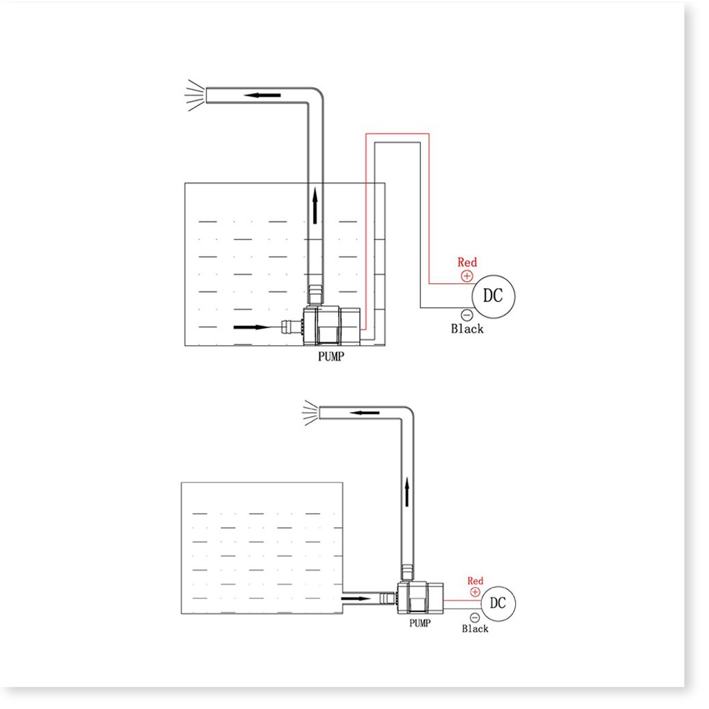 Máy bơm nước bể cá mini DC 12V 9W chống thấm nước tiện lợi