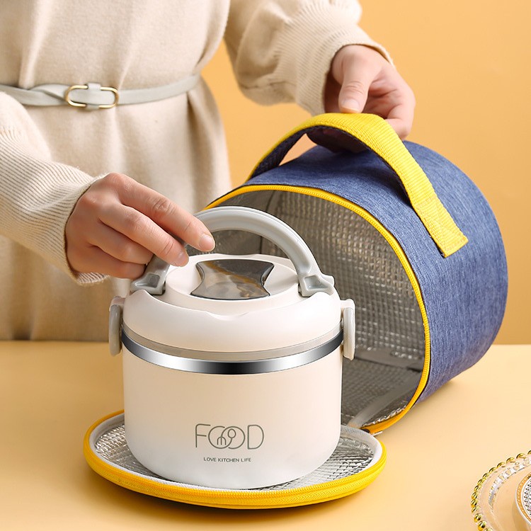 Cặp lồng. cà mên, hộp đựng cơm FOOD ruột inox 304 giữ nhiệt lên đến 6h , dung tích 1080ml