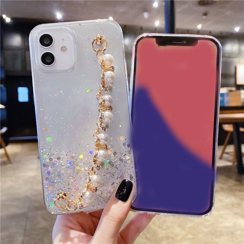Ốp Lưng Trong Suốt Lấp Lánh Có Dây Đeo Cho Vivo V20 Se Y20S Y20I X50 Pro V19 Y30 Y20 Y12S Y19 V15 Pro