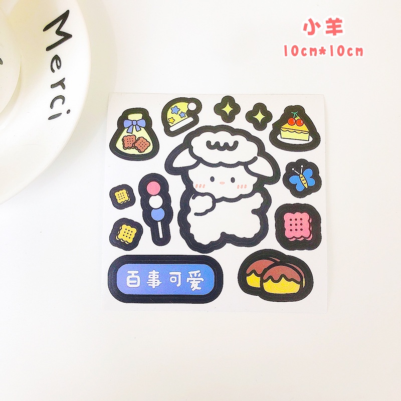 Sticker dán trang trí sách vở, hộp, bình nước, điện thoại hoạt hình nhiều mẫu kích thước 10*10cm